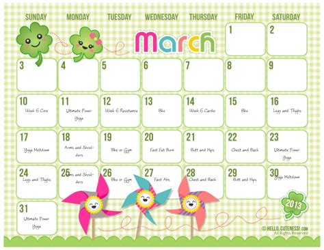 Cute Printable Calendars for College Students