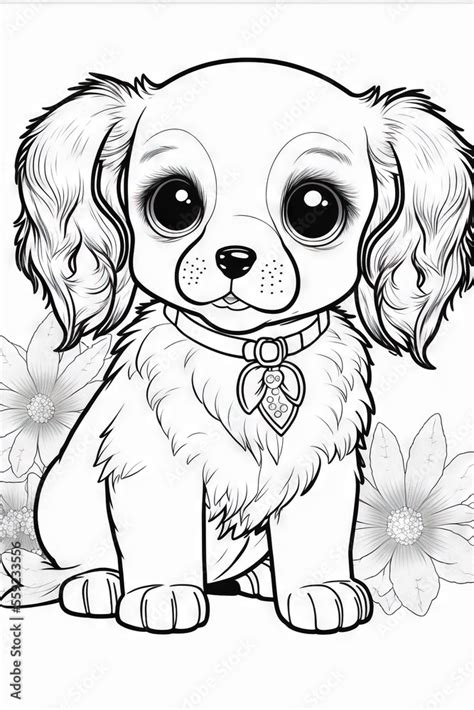 Cute puppy coloring page