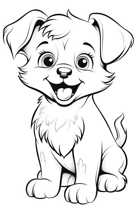 Cute Puppy Colouring Pages