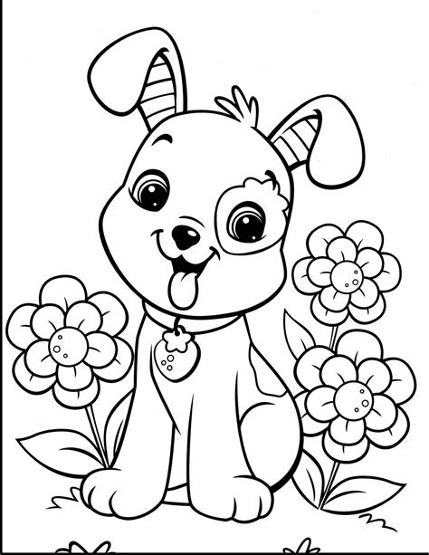 Cute Puppy Printable Coloring Pages