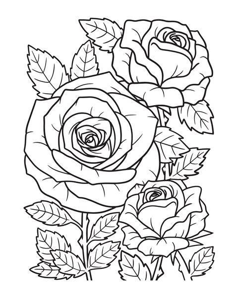 Cute Rose Coloring Page