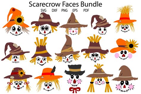 Cute scarecrow face clipart