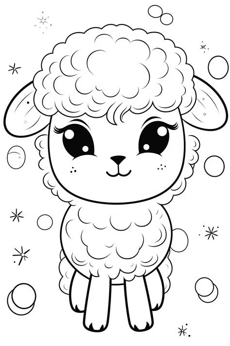 Cute sheep coloring pages