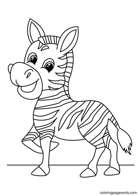 Cute zebra coloring pages for kids