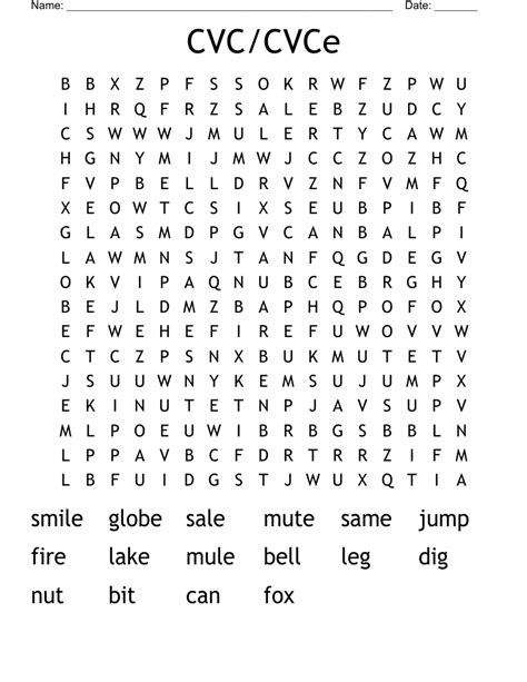 cvce word search image