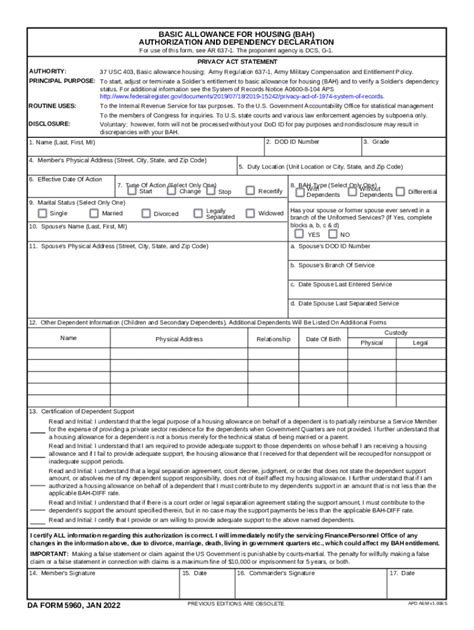 DA Form 5960 PDF