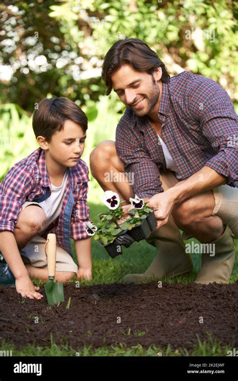 A photo of a dad tending to his garden