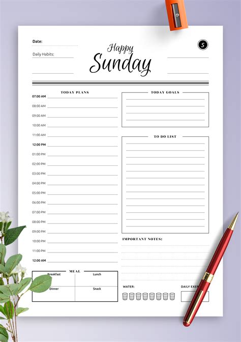 Daily Agenda Template Example 5