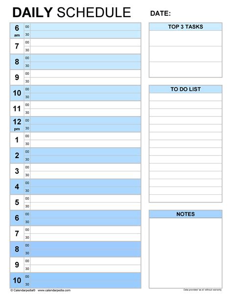 Daily Agenda Template Example 6