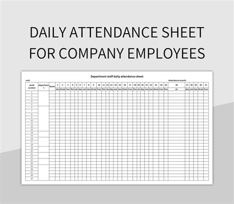 Daily Attendance Sheet