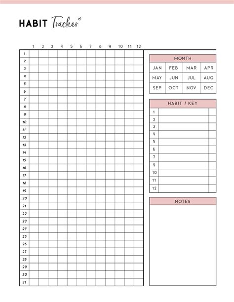 Daily Habit Tracker Templates Printable