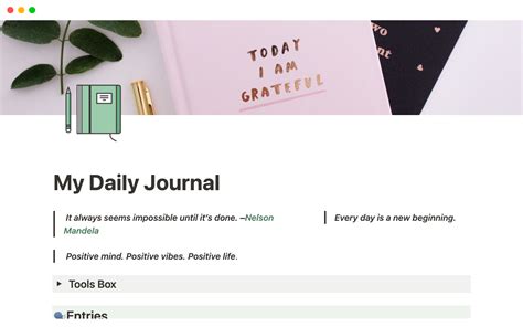 Daily Journal Notion Template