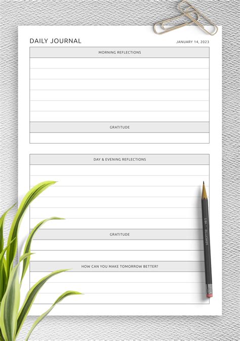 Daily Journal Template 6