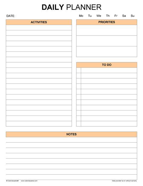 Daily Journal Template in Excel