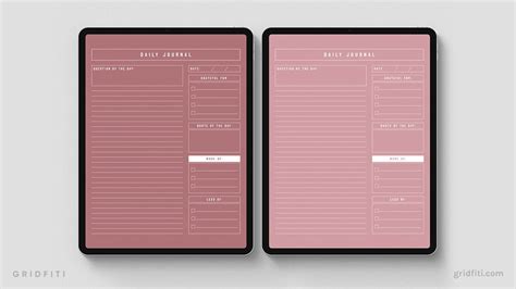 Daily Journal Template for Reflective Practice in Goodnotes