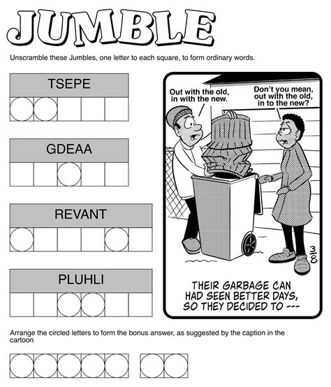 Daily Jumble Puzzle Examples