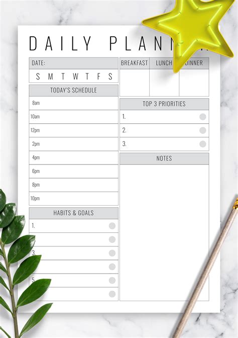 A daily note template example