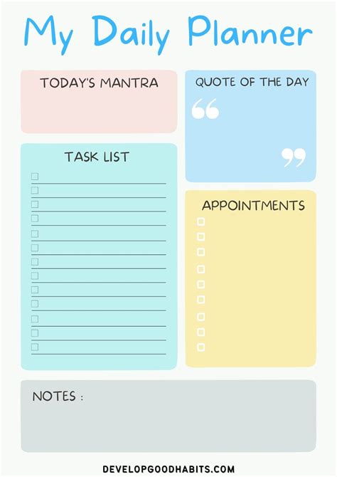 Daily Planner Journal Template