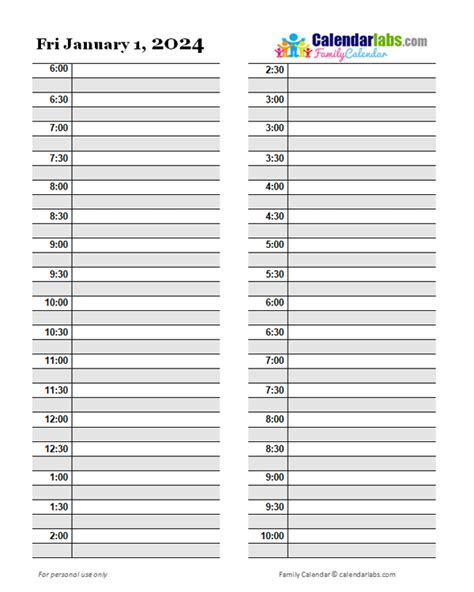 Daily Planner Template 2024