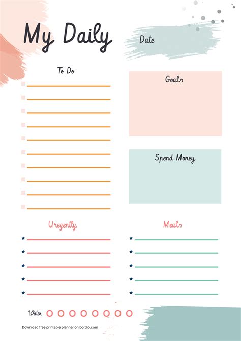 Daily Planner Template Features