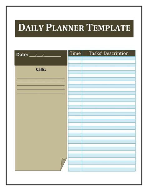 Daily Planner Template OOT 7