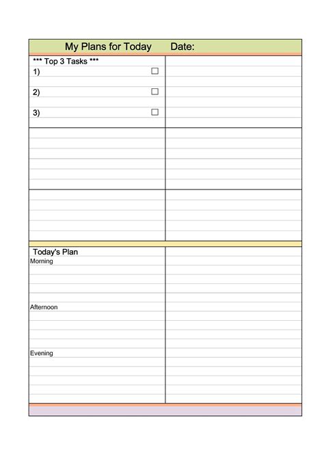 Daily Planner Template Word Features