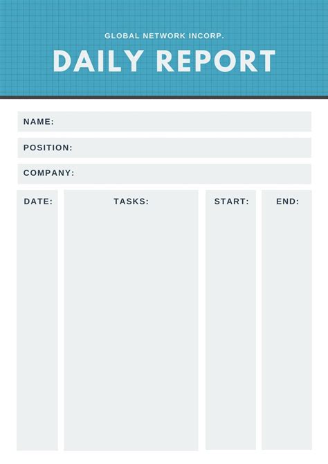 Daily Report Template Designs