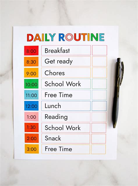 Daily Routine Template