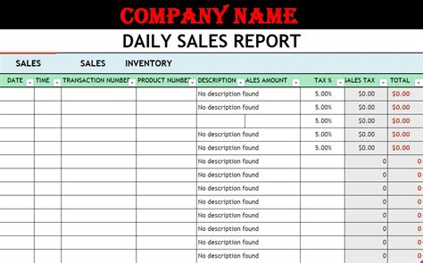 Daily Sales Report Template Example