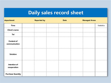 Daily Sales Tracker Excel Template