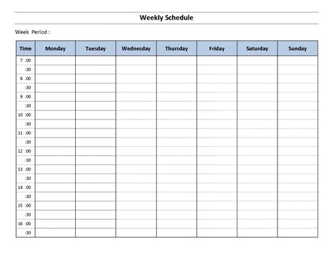 Daily schedule example in Google Docs