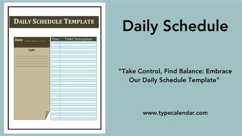 Daily Schedule Template