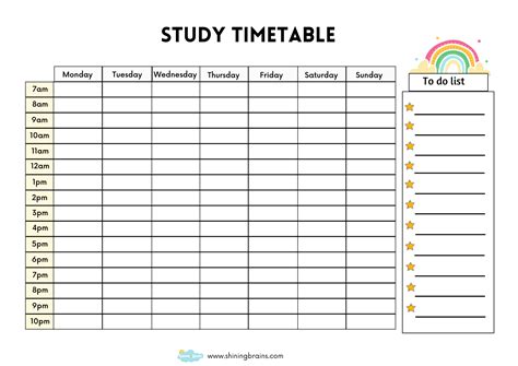 Daily Study Schedule Template