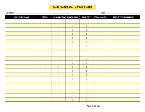 Daily Task List Template for Employee Productivity