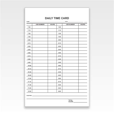 Daily Time Card Template