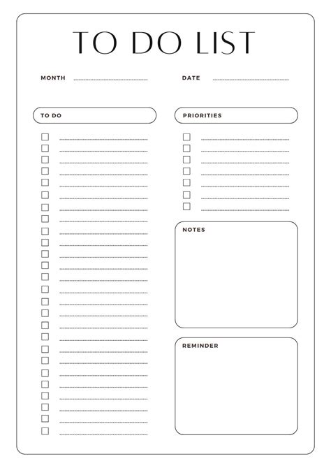 Daily to-do list template