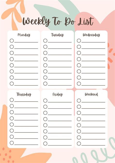 A sample daily to-do list template for Goodnotes