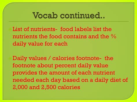 Understanding Daily Value and Footnote