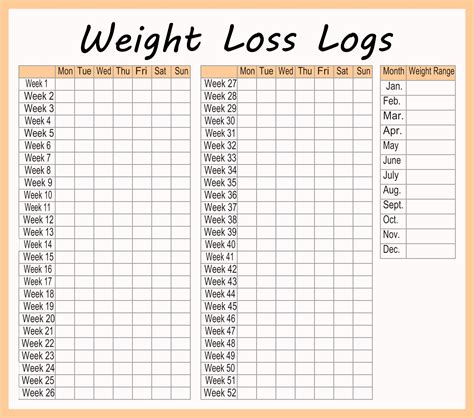 Daily weight loss log