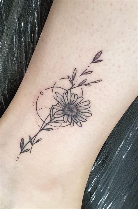 Daisy ankle tattoo design