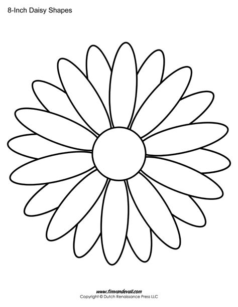 Daisy printable flower template