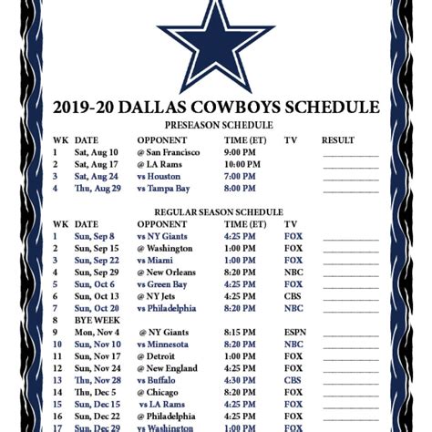 Dallas Cowboys Schedule 2023