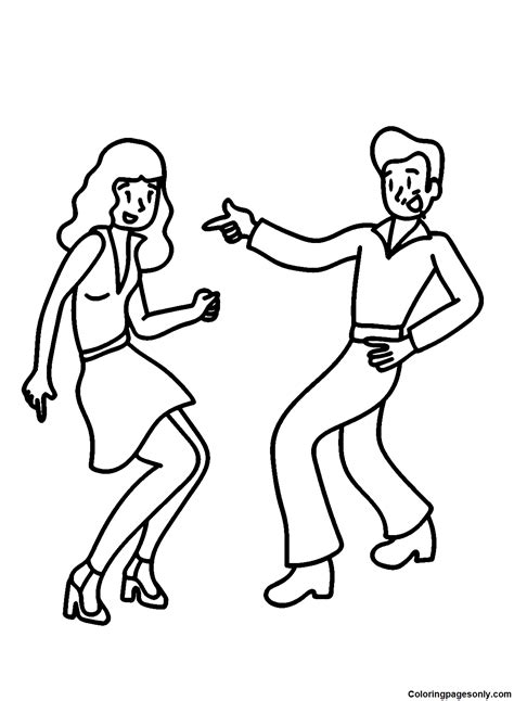 Dancing Couple Coloring Page