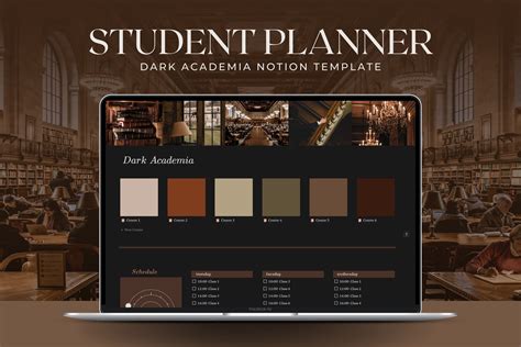 Dark Academia Notion Template Vintage