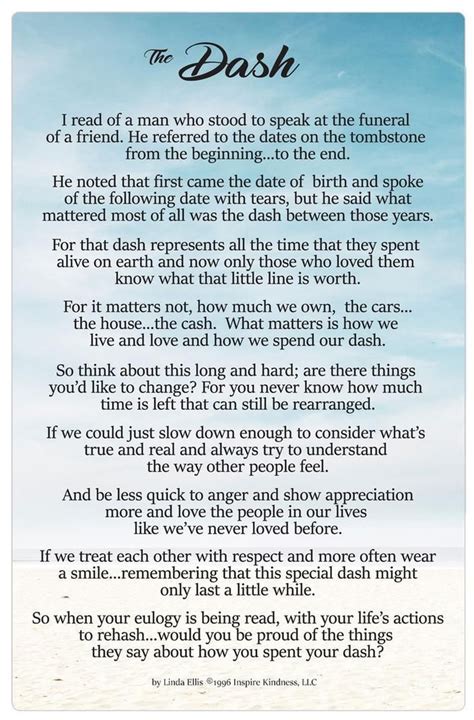 The Dash Poem Printable