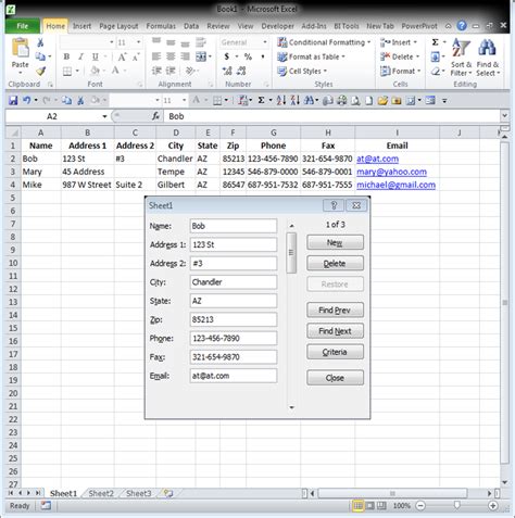 Data Entry Form Template Example