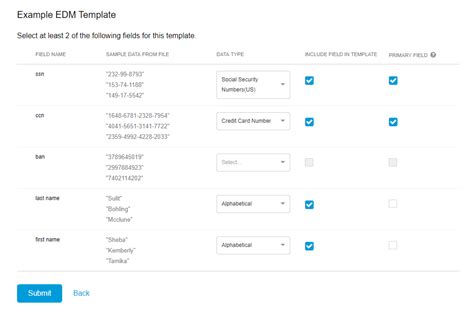 Data Matching Templates