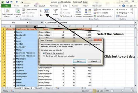 Data Sorting Options