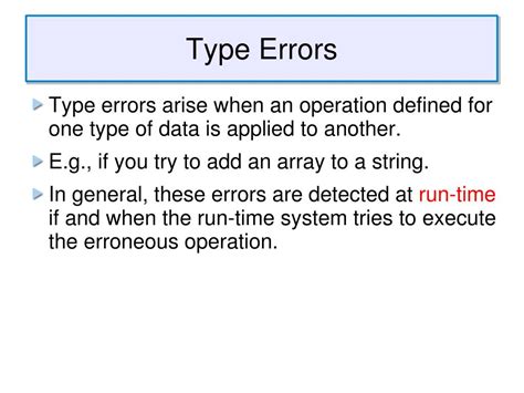 Data Type Errors