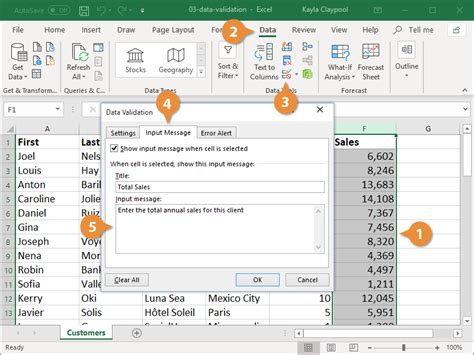 Using the Data Validation Feature in Excel